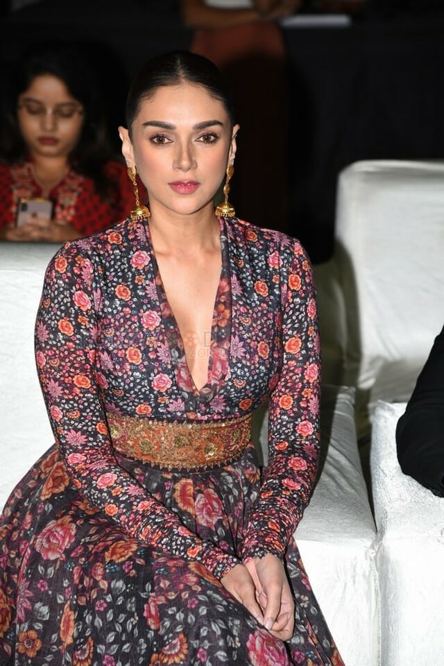 Actress Aditi Rao Hydari at Hey Sinamika Movie Pre Release Event Photos 11