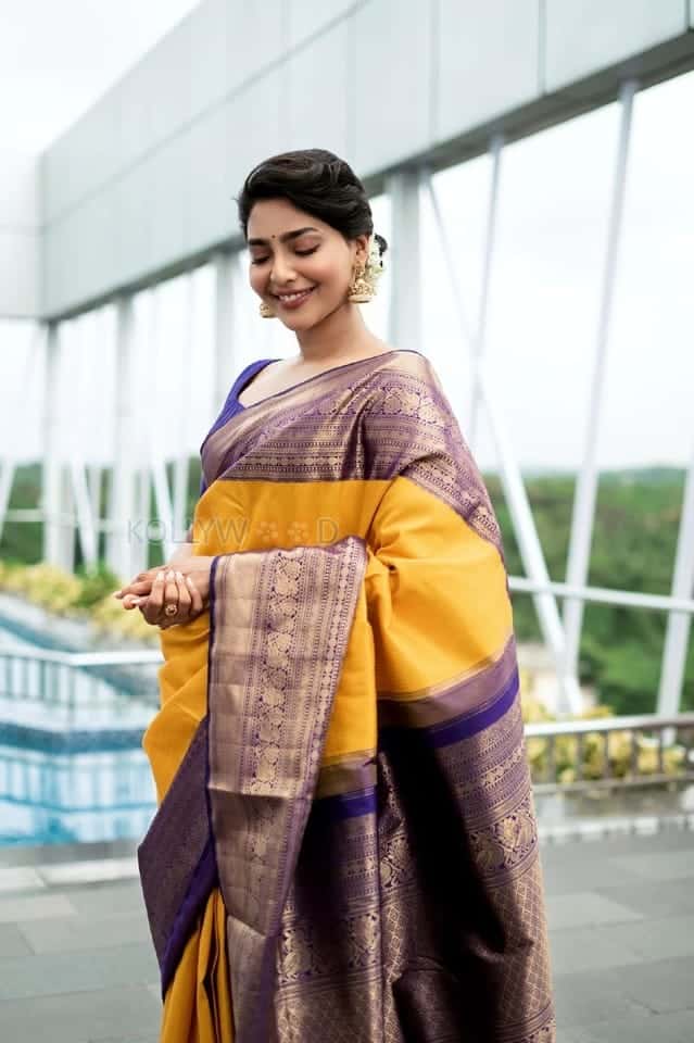Actress Aishwarya Lekshmi in a Traditional Silk Saree Photos 05
