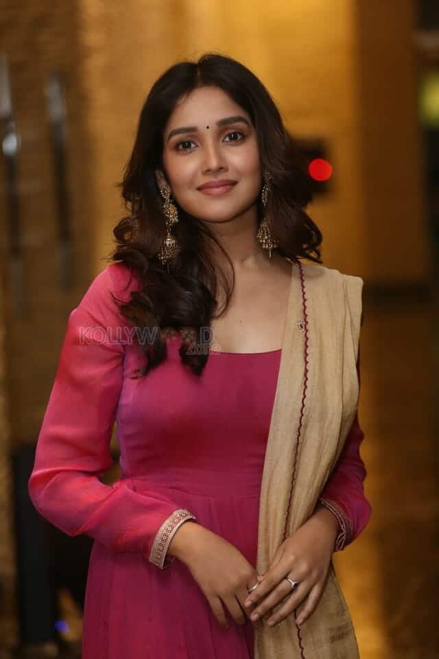 Actress Anikha Surendran at Butta Bomma Movie Pre Release Event Pictures 14