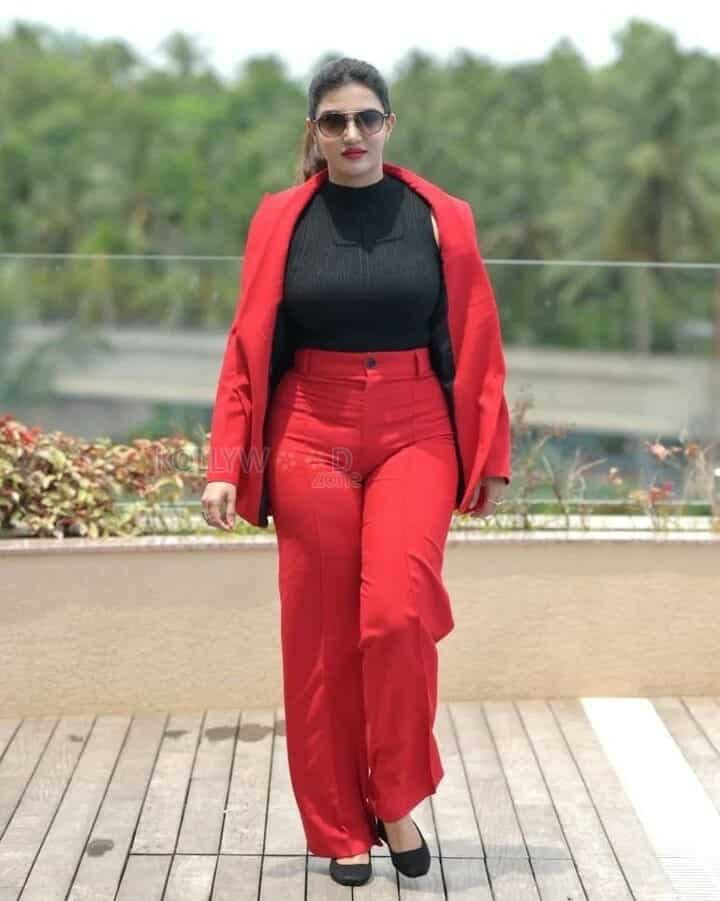 Actress Honey Rose Latest Red Formal Photos 07