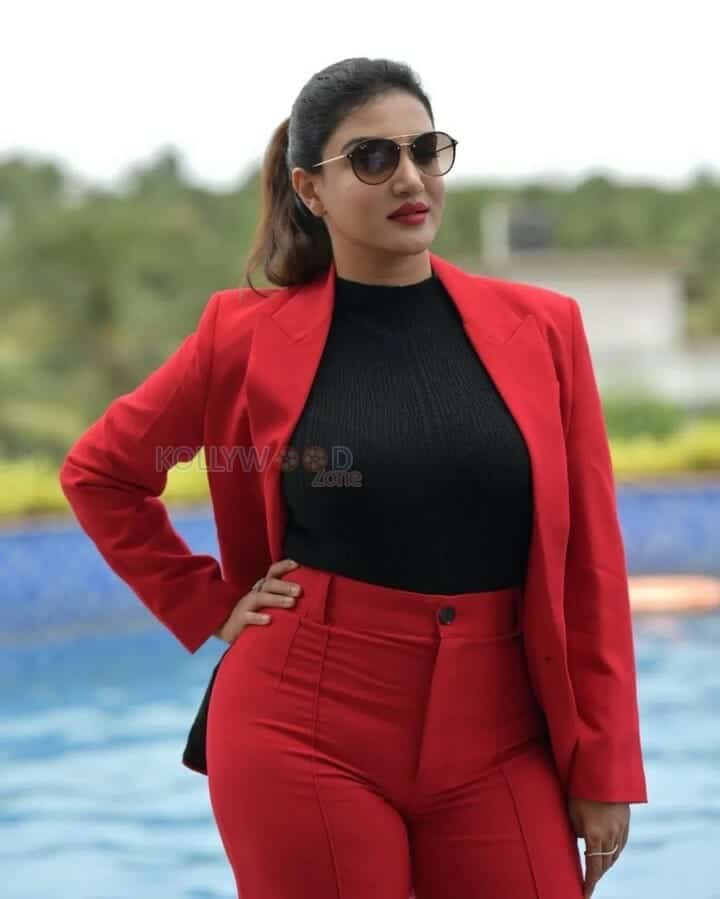 Actress Honey Rose Latest Red Formal Photos 08