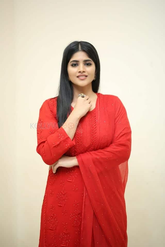 Actress Megha Akash at Ravanasura Movie Pre Release Event Stills 13