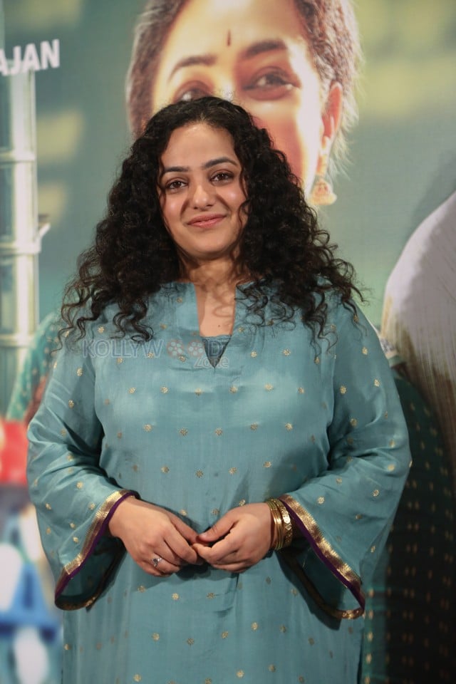 Actress Nithya Menen at Thalaivan Thalaivii Pre Release Event Photos 10