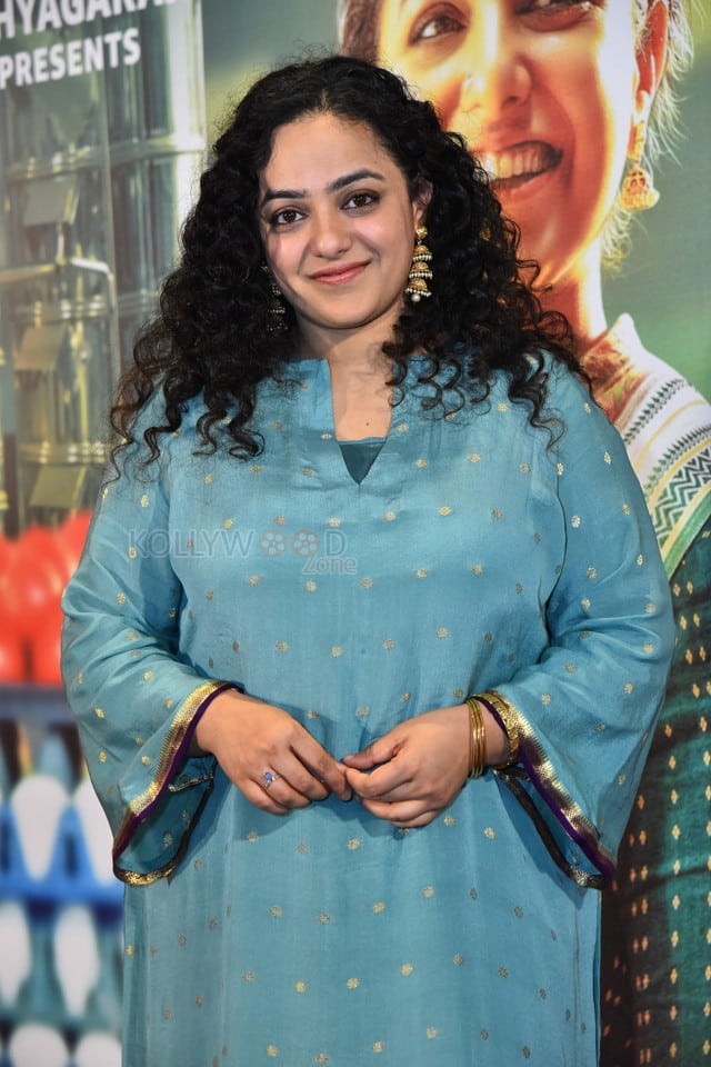 Actress Nithya Menen at Thalaivan Thalaivii Pre Release Event Photos 22