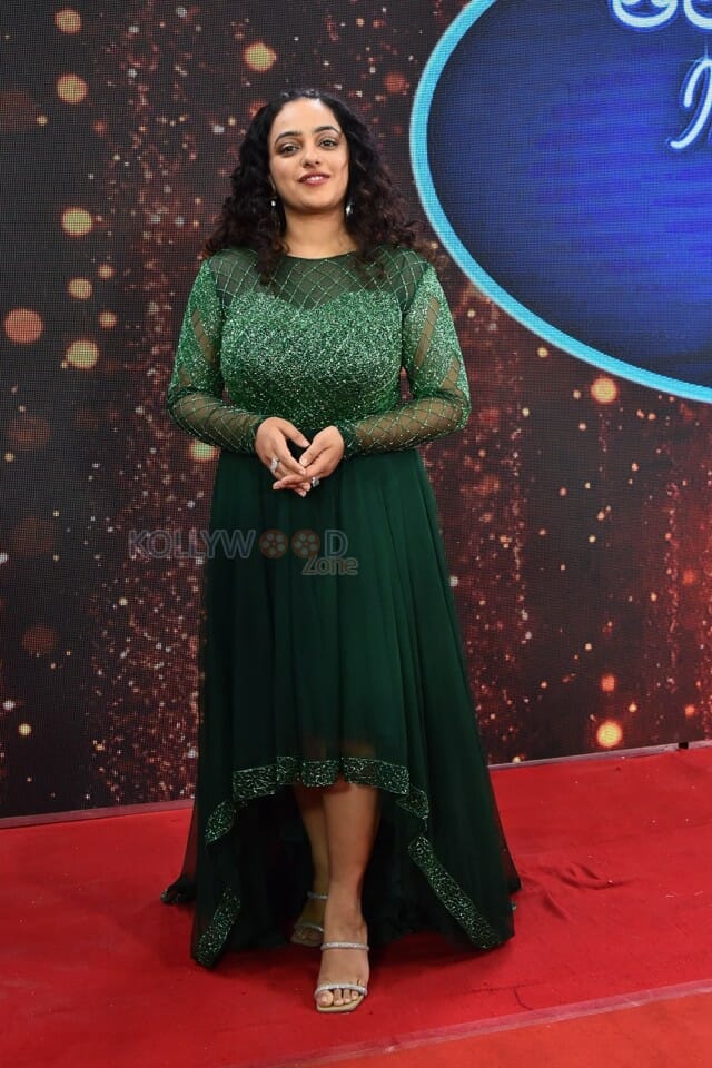 Actress Nithya Menon at Telugu Indian Idol Mega Unveil Press Meet Photos 11