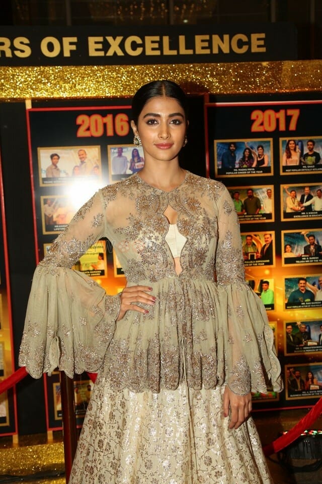 Actress Pooja Hegde At Sakshi Excellence Awards Photos