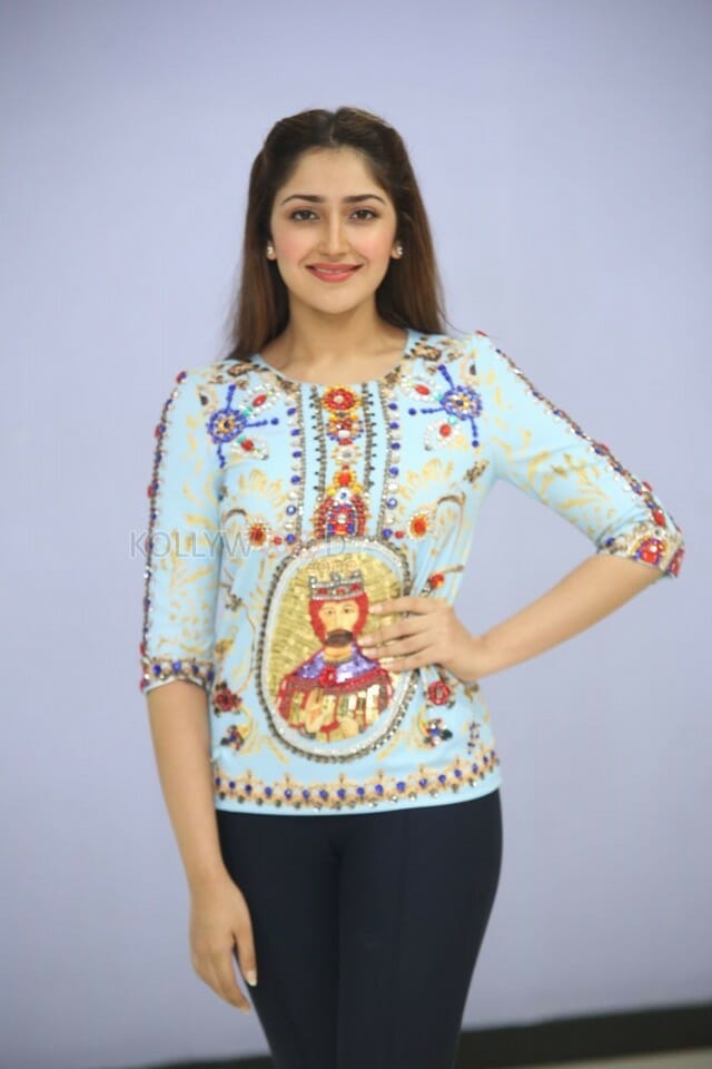 Actress Sayesha Saigal At Chinababu Movie Success Meet Photos