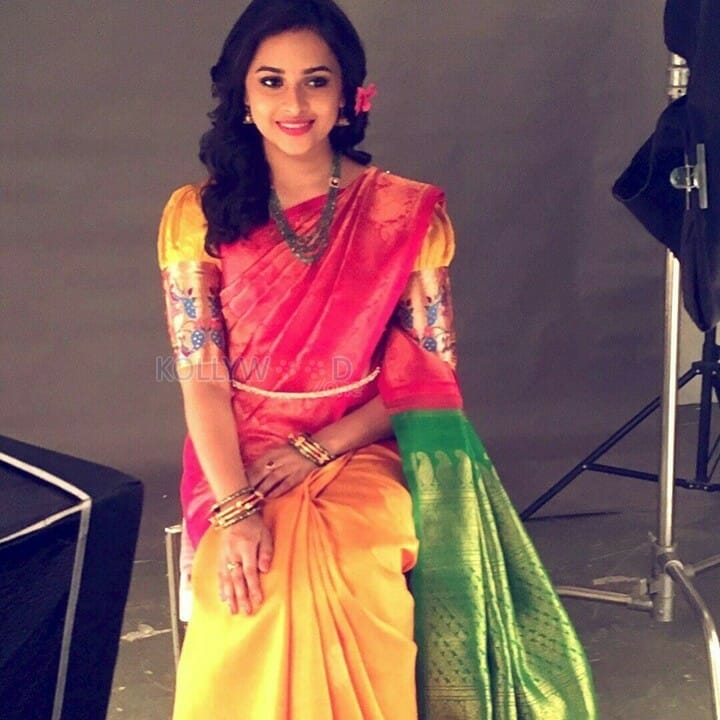 Actress Sri Divya Traditional Saree Photos