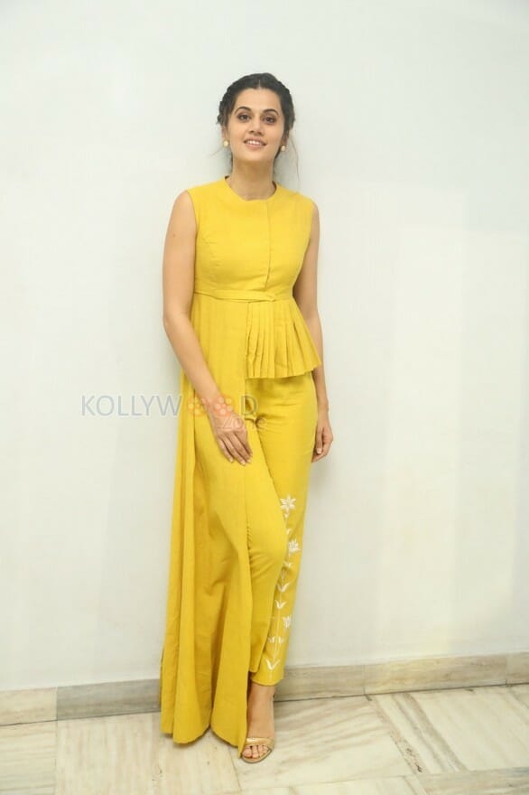 Actress Taapsee Pannu Yellow Dress Photos