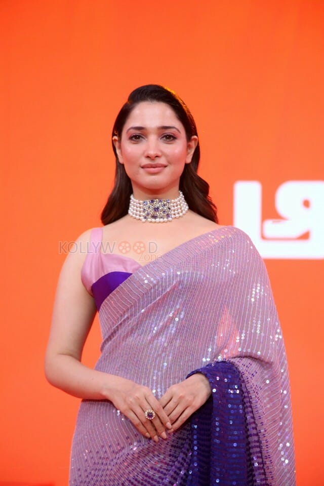 Actress Tamanna At Aha Event An Evening With A Galaxy Of Stars Beautiful Saree Photos