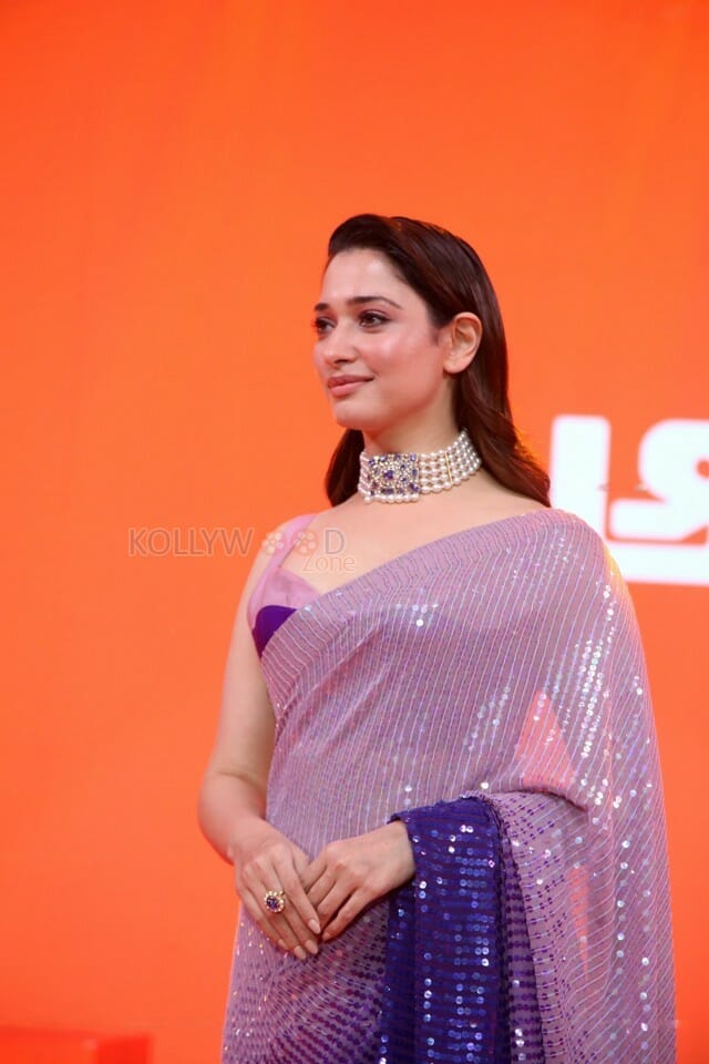 Actress Tamanna At Aha Event An Evening With A Galaxy Of Stars Beautiful Saree Photos
