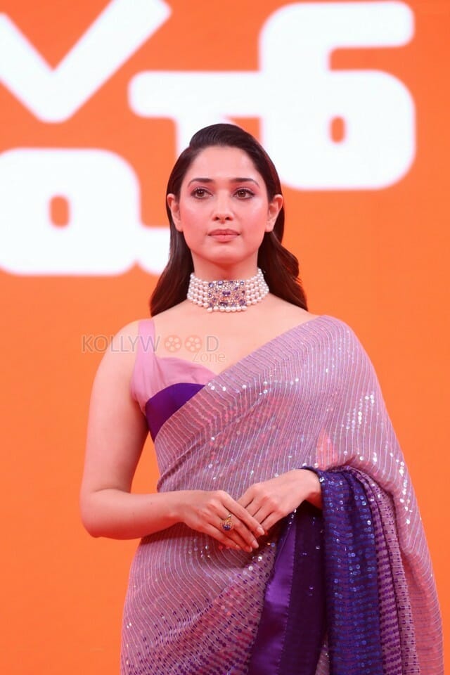 Actress Tamanna At Aha Event An Evening With A Galaxy Of Stars Beautiful Saree Photos