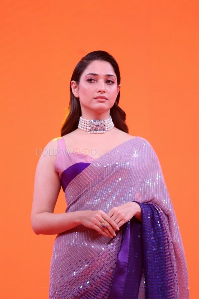 Actress Tamanna At Aha Event An Evening With A Galaxy Of Stars Beautiful Saree Photos