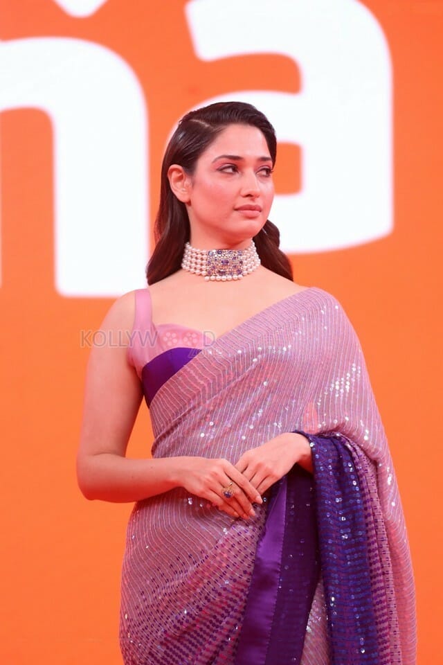 Actress Tamanna At Aha Event An Evening With A Galaxy Of Stars Beautiful Saree Photos