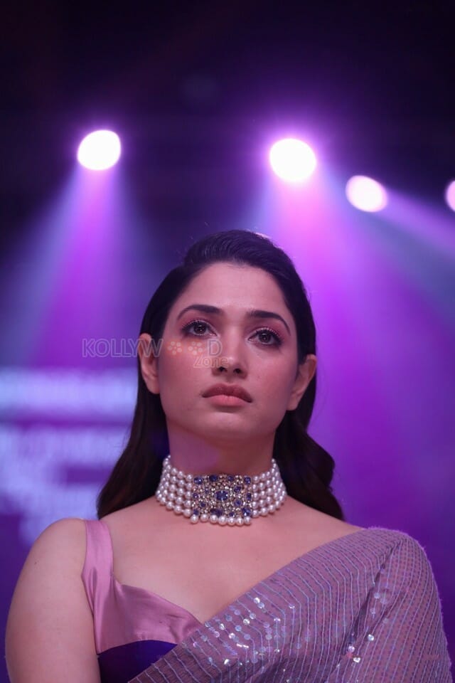 Actress Tamanna At Aha Event An Evening With A Galaxy Of Stars Beautiful Saree Photos