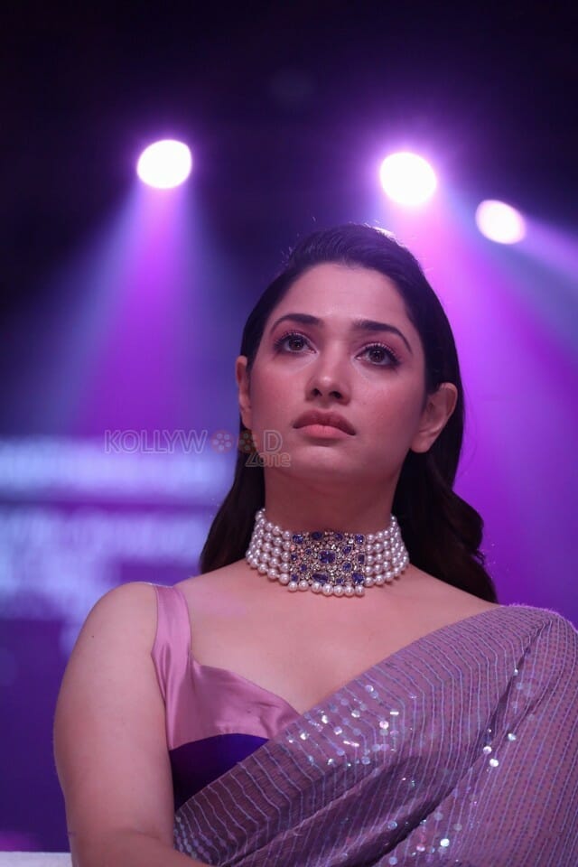 Actress Tamanna At Aha Event An Evening With A Galaxy Of Stars Beautiful Saree Photos