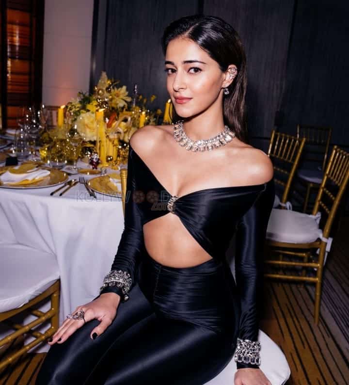 Ananya Panday in a Bold Black Cut Out Dress Photo 01
