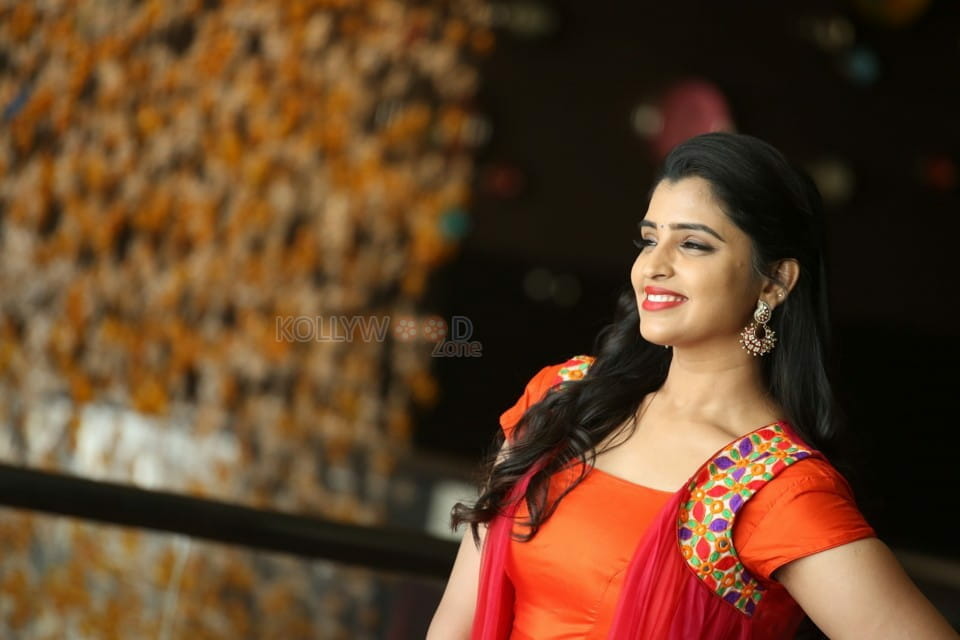 Anchor Shyamala Red Dress Photoshoot Stills