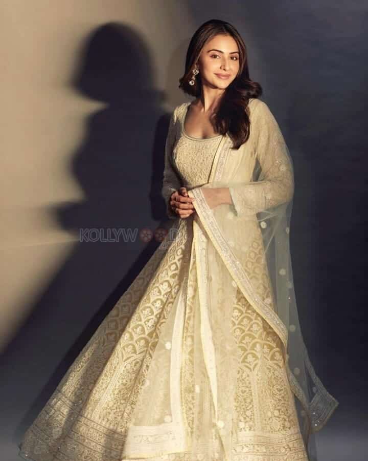 Beautiful Actress Rakul Preet Singh in a White Dress Photoshoot Pictures 03