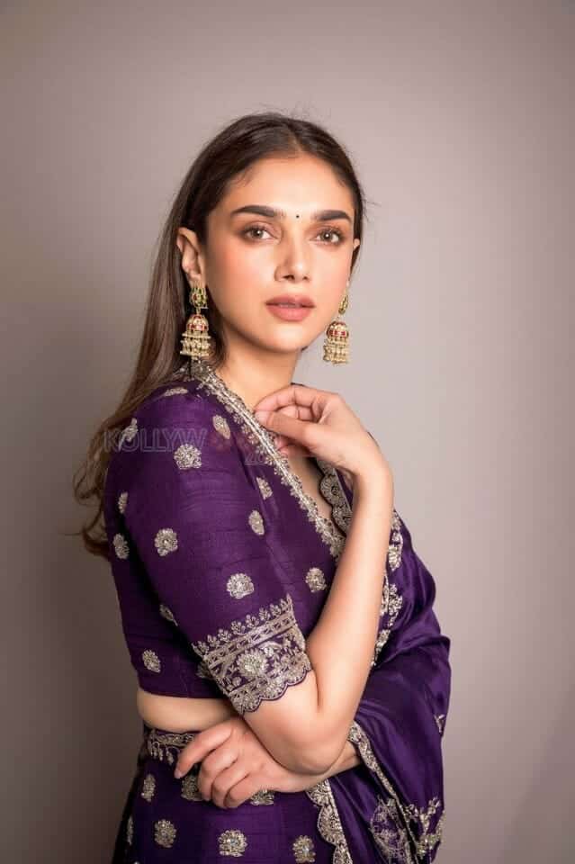 Beautiful Aditi Rao Hydari in a Blue Dress Picture 01