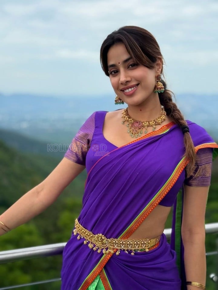 Beautiful Janhvi Kapoor in a Purple Half Saree Photos 03