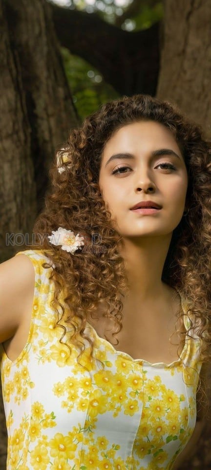 Beautiful Keerthy Suresh in a Yellow Floral Midi Dress Pictures 01