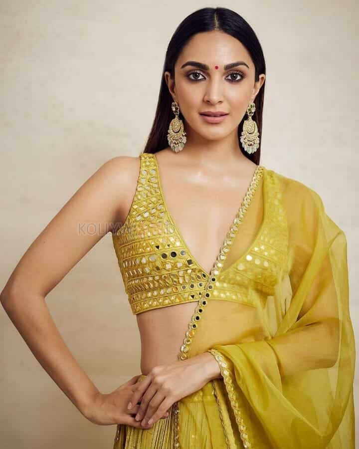 Beautiful Kiara Advani in a Traditional Yellow Lehenga Photoshoot Pictures 01