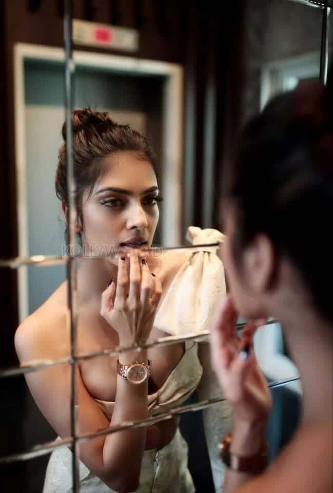 Beautiful Malavika Mohanan Looking at the Mirror Photo 01