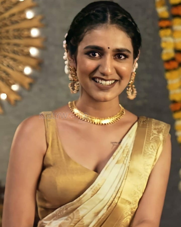 Beautiful Priya Prakash Varrier Saree Pictures