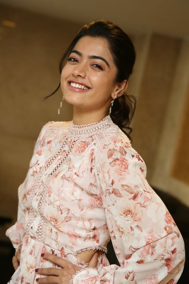 Beautiful Rashmika Mandanna Floral Dress Pictures