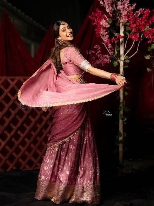 Beautiful Regina Cassandra in a Traditional Pink Lehenga Photos 03