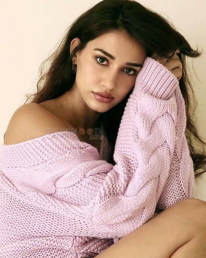 Disha Patani in a Lavender Top Photos 01