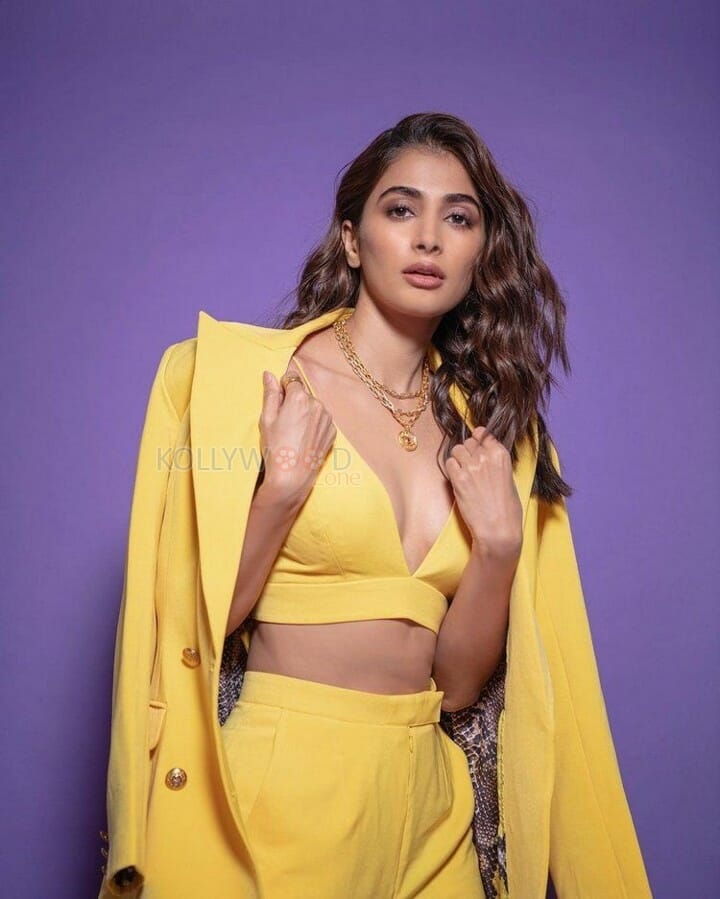 Dusky Pooja Hegde in a Yellow Dress Pictures 01