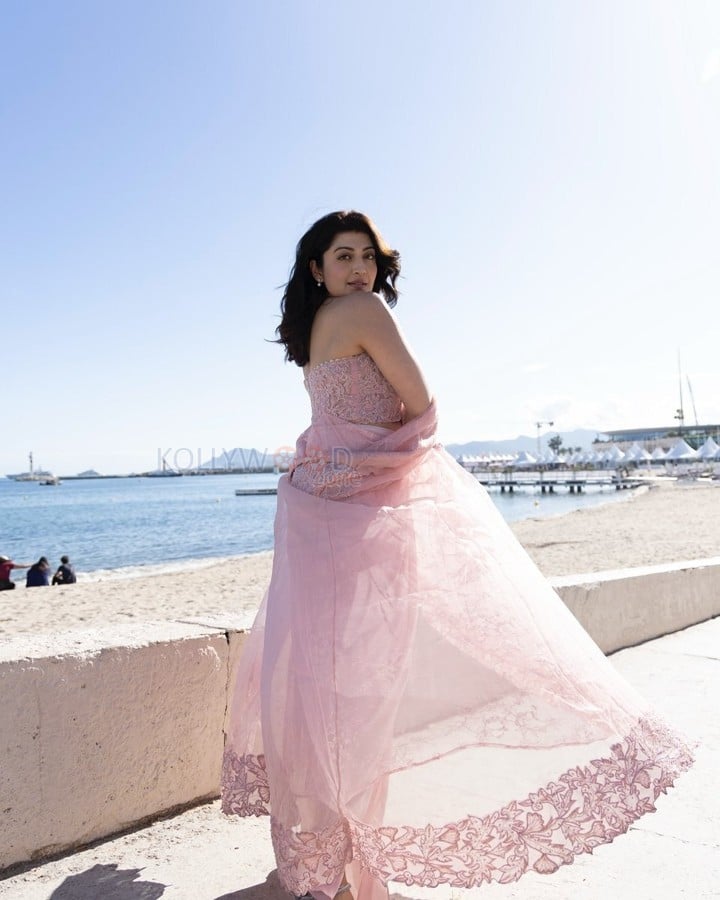 Elegant Pranitha Subhash in a Pastel Pink Lehenga at Cannes 2025 Photos 02