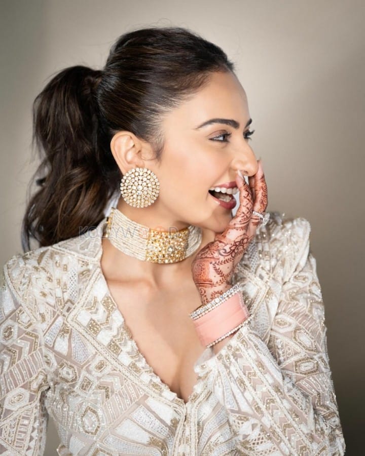 Ethnic Beauty Rakul Preet Singh in an Ivory Embellished Sharara Set Photos 03