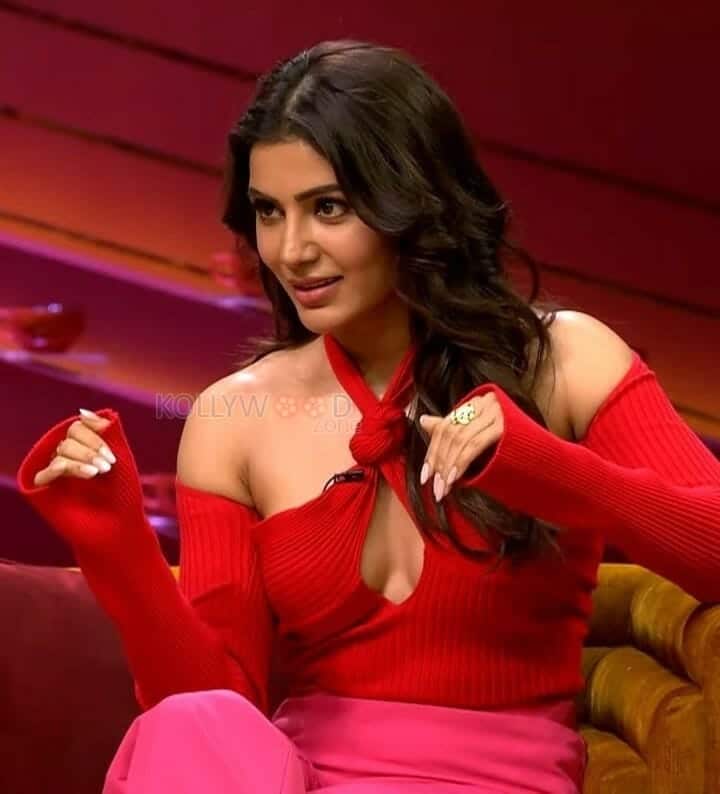 Fiery Red Hot Samantha Ruth Prabhu showing Side Cleavage Photos 02