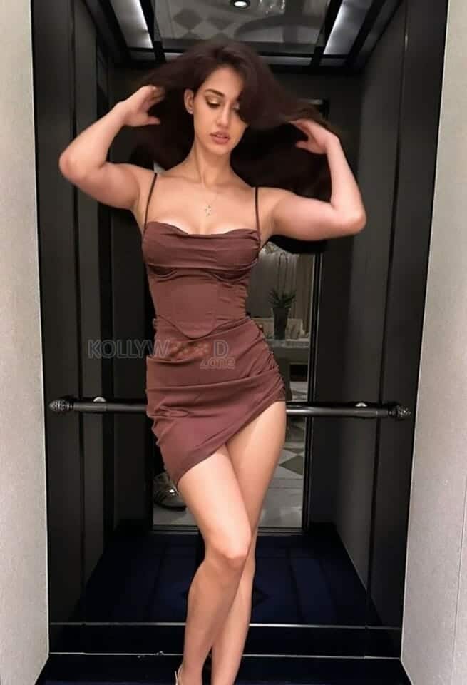 Glam Disha Patani Sexy in Brown Dress Photos 02