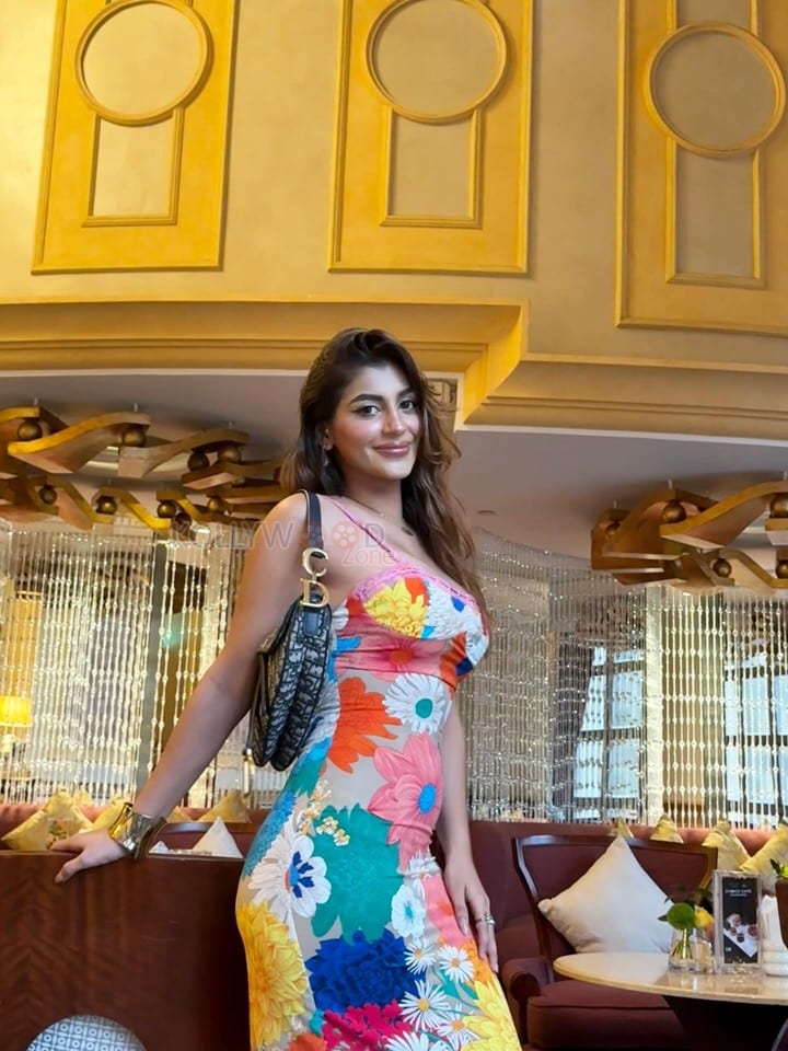 Glamorous Yashika Aannand in a Floral Maxi Dress Pictures 02