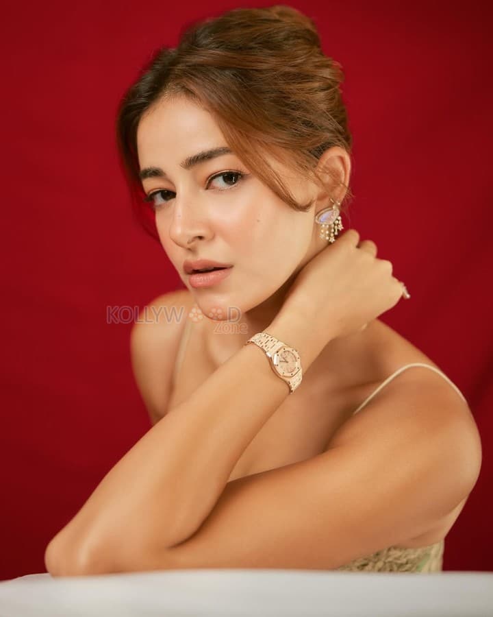 Gorgeous Ananya Panday in a Two Piece Floral Midi Skirt with a Bustier Strap Top Photos 02