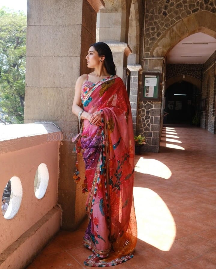 Gorgeous Sara Ali Khan in a Vibrant Jaipuri Printed Saree Photos 07