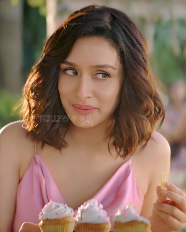 Gorgeous Shraddha Kapoor in a Pink Cowl Neck Thin Strap Mini Dress Pictures 01