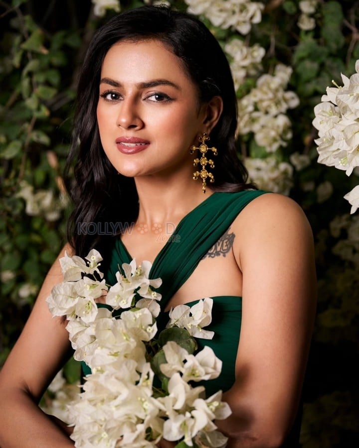 Gorgeous Shraddha Srinath in a Green Gown Photos 04