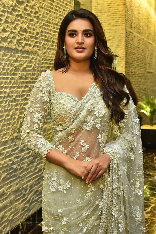 Heroine Nidhhi Agerwal at Hara Hara Veera Mallu Movie Asura Hananam Song Launch Event Photos 14