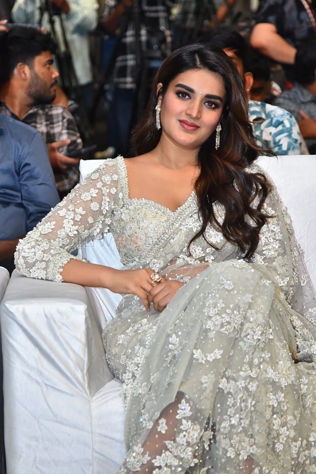Heroine Nidhhi Agerwal at Hara Hara Veera Mallu Movie Asura Hananam Song Launch Event Photos 18