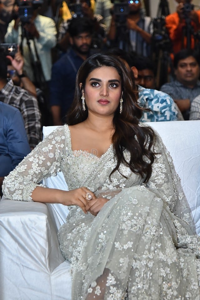 Heroine Nidhhi Agerwal at Hara Hara Veera Mallu Movie Asura Hananam Song Launch Event Photos 19