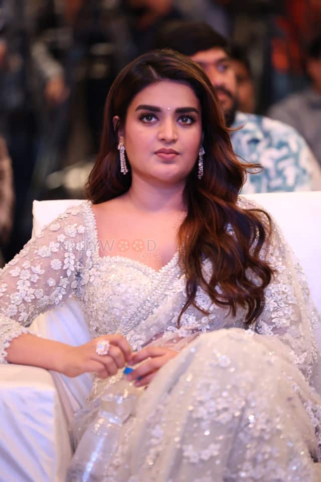 Heroine Nidhhi Agerwal at Hara Hara Veera Mallu Movie Asura Hananam Song Launch Event Photos 43