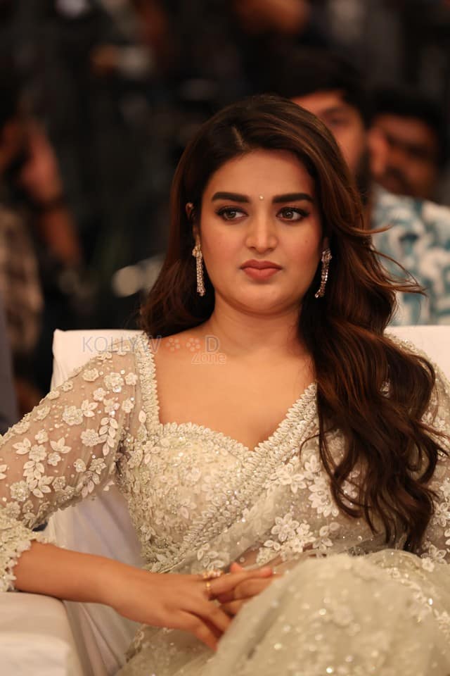 Heroine Nidhhi Agerwal at Hara Hara Veera Mallu Movie Asura Hananam Song Launch Event Photos 47
