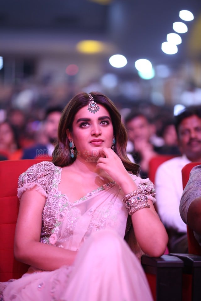 Heroine Nidhhi Agerwal at Hari Hara Veera Mallu Pre Release Event Pictures 10