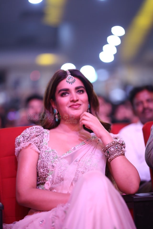 Heroine Nidhhi Agerwal at Hari Hara Veera Mallu Pre Release Event Pictures 11