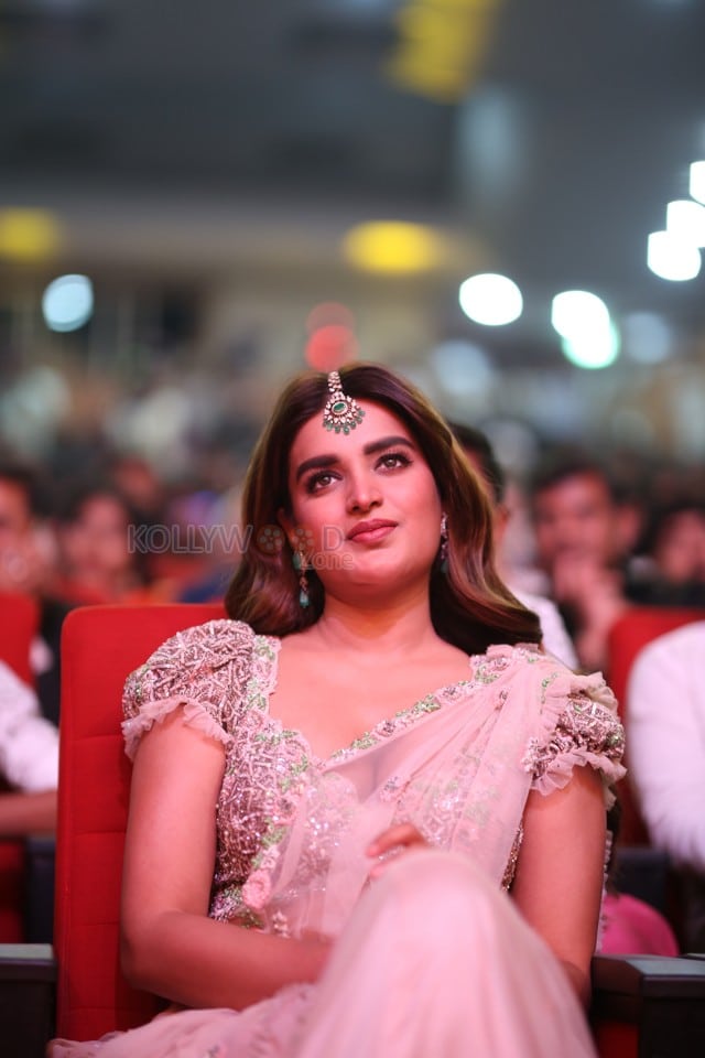 Heroine Nidhhi Agerwal at Hari Hara Veera Mallu Pre Release Event Pictures 12